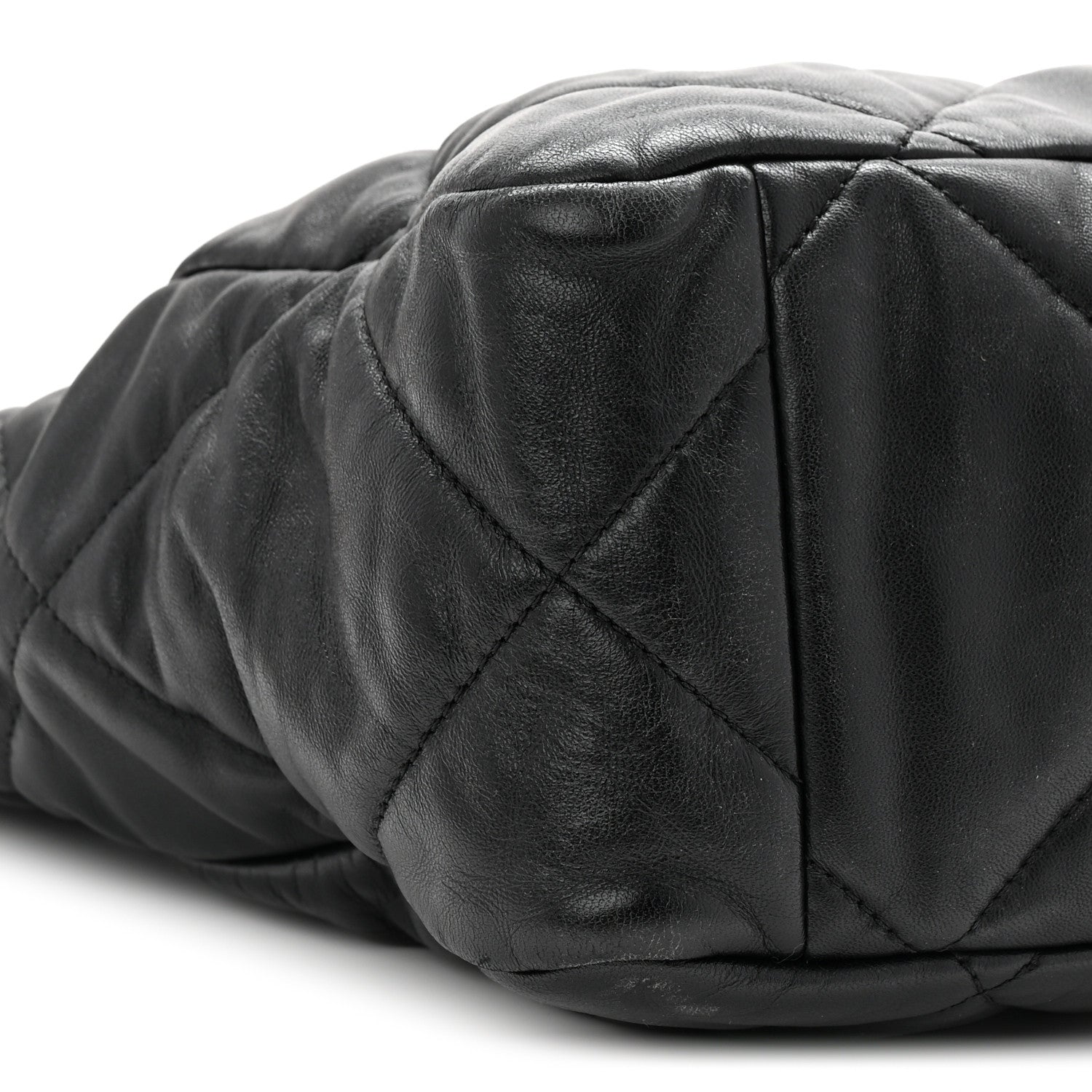 Chanel Lambskin Quilted Chanel 19 East West Shopping Bag Black 9 of 10