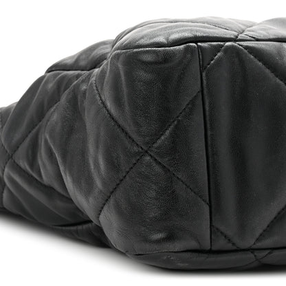 Chanel Lambskin Quilted Chanel 19 East West Shopping Bag Black 9 of 10