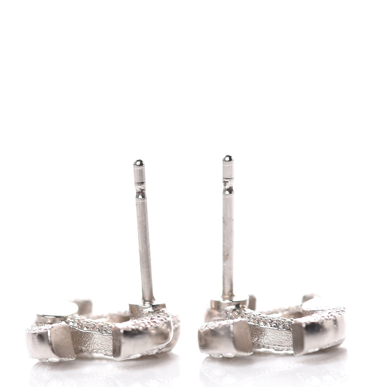 Chanel Crystal Mini Timeless CC Earrings Silver 3 of 6