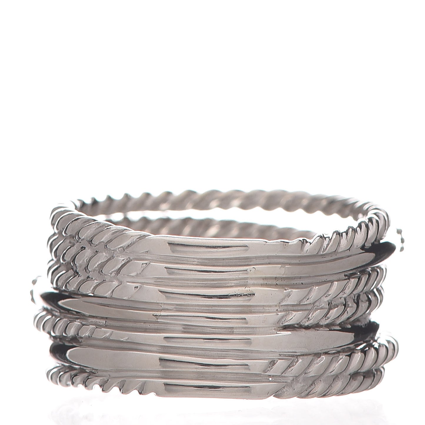 Sterling Silver Diamond Wide Crossover Cable Ring 54 7