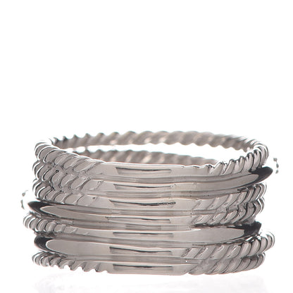 David Yurman Sterling Silver Diamond Wide Crossover Cable Ring 54 7 3 of 5