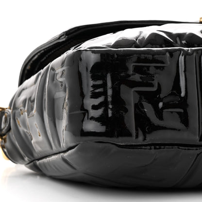 Fendi Patent FF 1974 Embossed Baguette Black 9 of 12