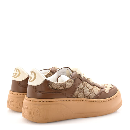 Gucci Calfskin GG Monogram Womens Platform 55mm Sneakers 38.5 Hezelnut Beige Ebony Mystic White 5 of 9