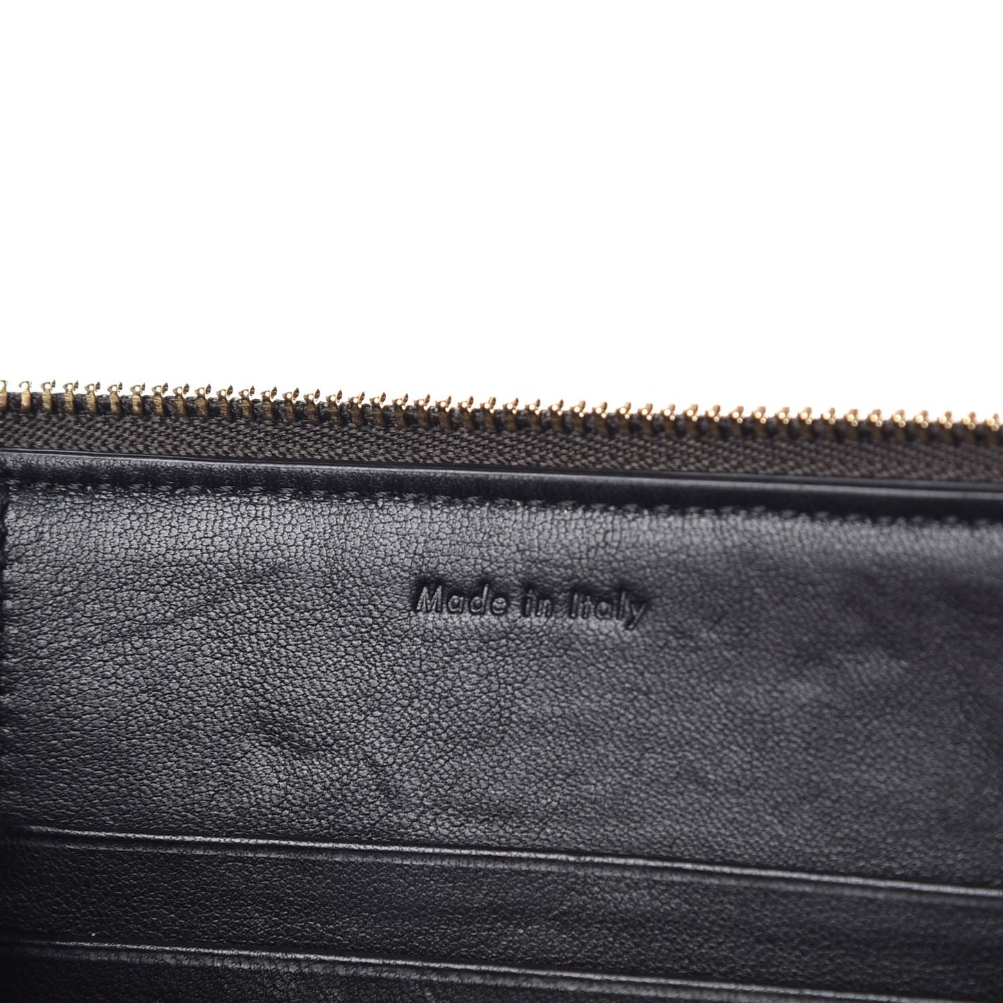Cotton Canvas Lambskin Striped Solo Clutch Pouch Black