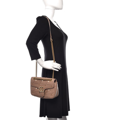 Gucci Calfskin Matelasse Studded Mini Pearly GG Marmont Shoulder Bag Porcelain Rose 2 of 11