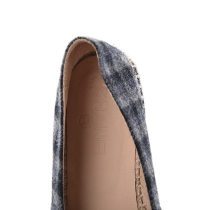 Chanel Flannel CC Espadrilles 38 Grey Black 8 of 11