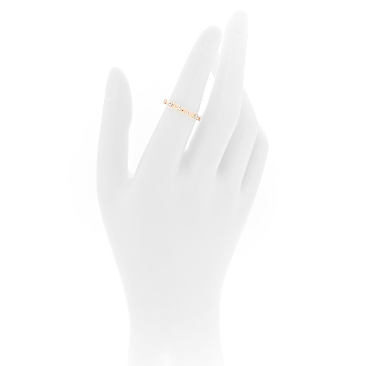 18K Rose Gold Diamond Barbwire Band Ring 52 6