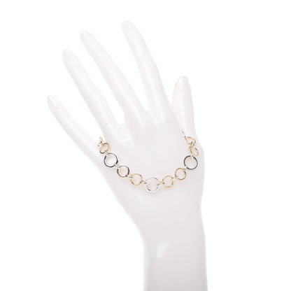 Tiffany 18K Yellow Gold Sterling Silver Circle Link Bracelet 2 of 5