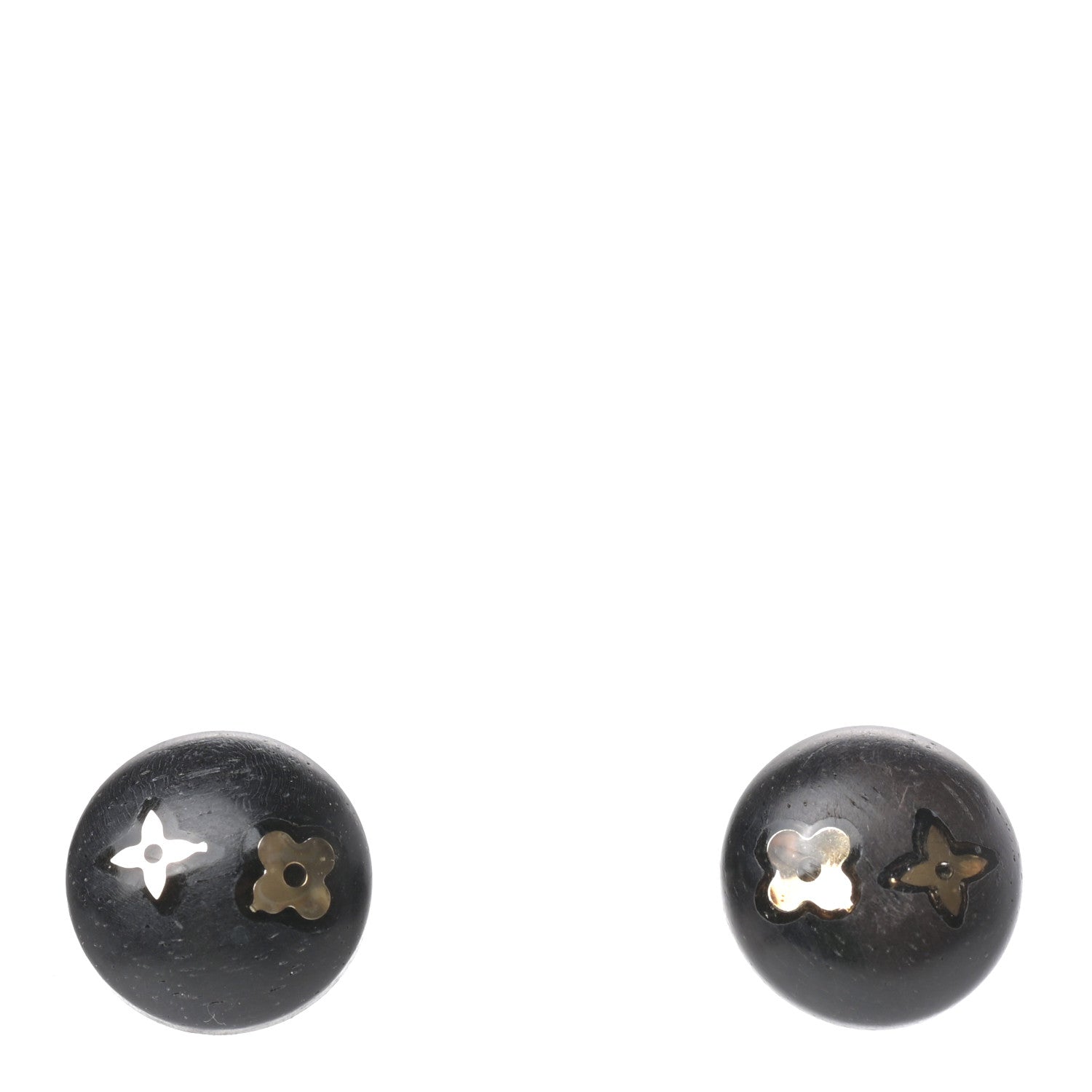 Louis Vuitton Tiger Wood Brass Silvania Stud Earrings 1 of 3