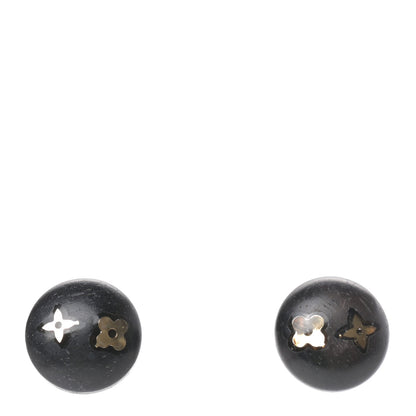 Louis Vuitton Tiger Wood Brass Silvania Stud Earrings 1 of 3
