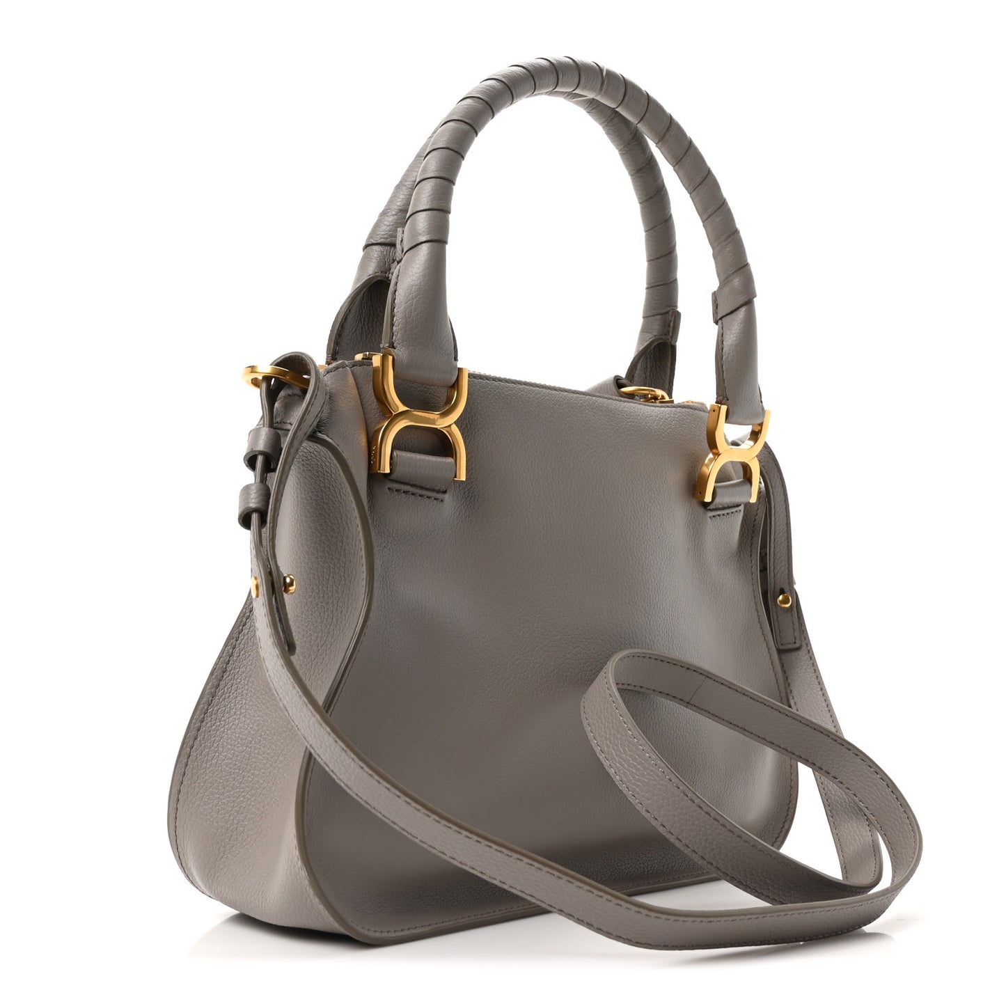 Calfskin Small Marcie Satchel Cashmere Grey