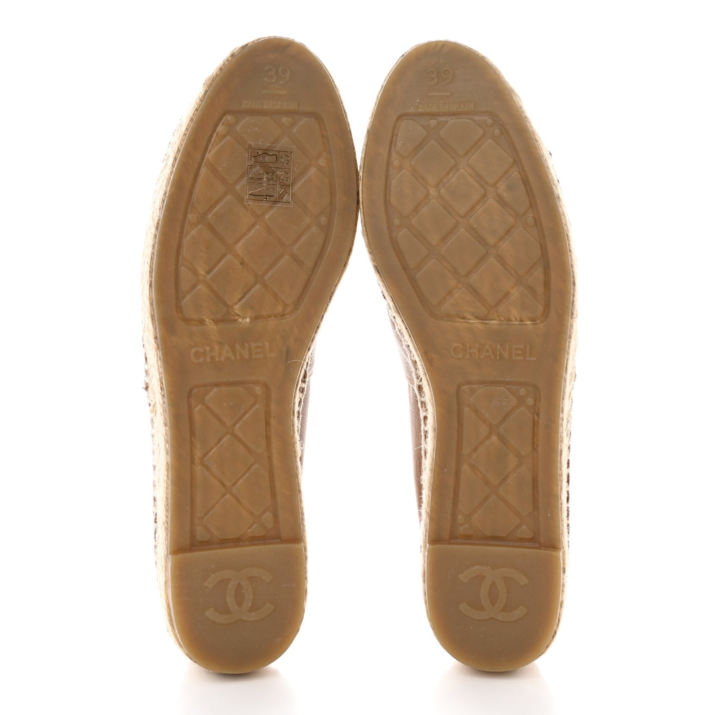 Lambskin CC Espadrilles 39 Light Brown