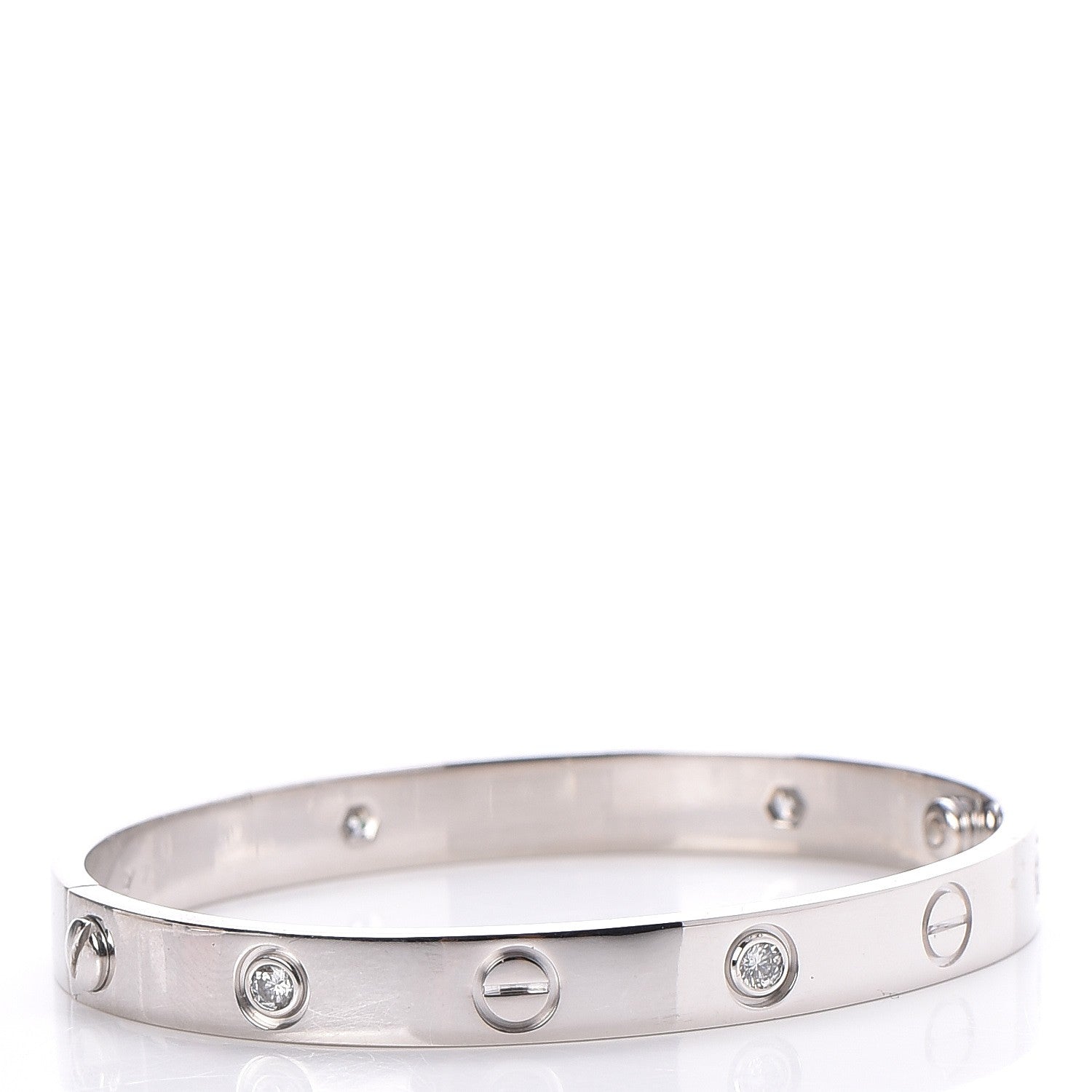Cartier 18K White Gold 6 Diamond LOVE Bracelet 16 3 of 6