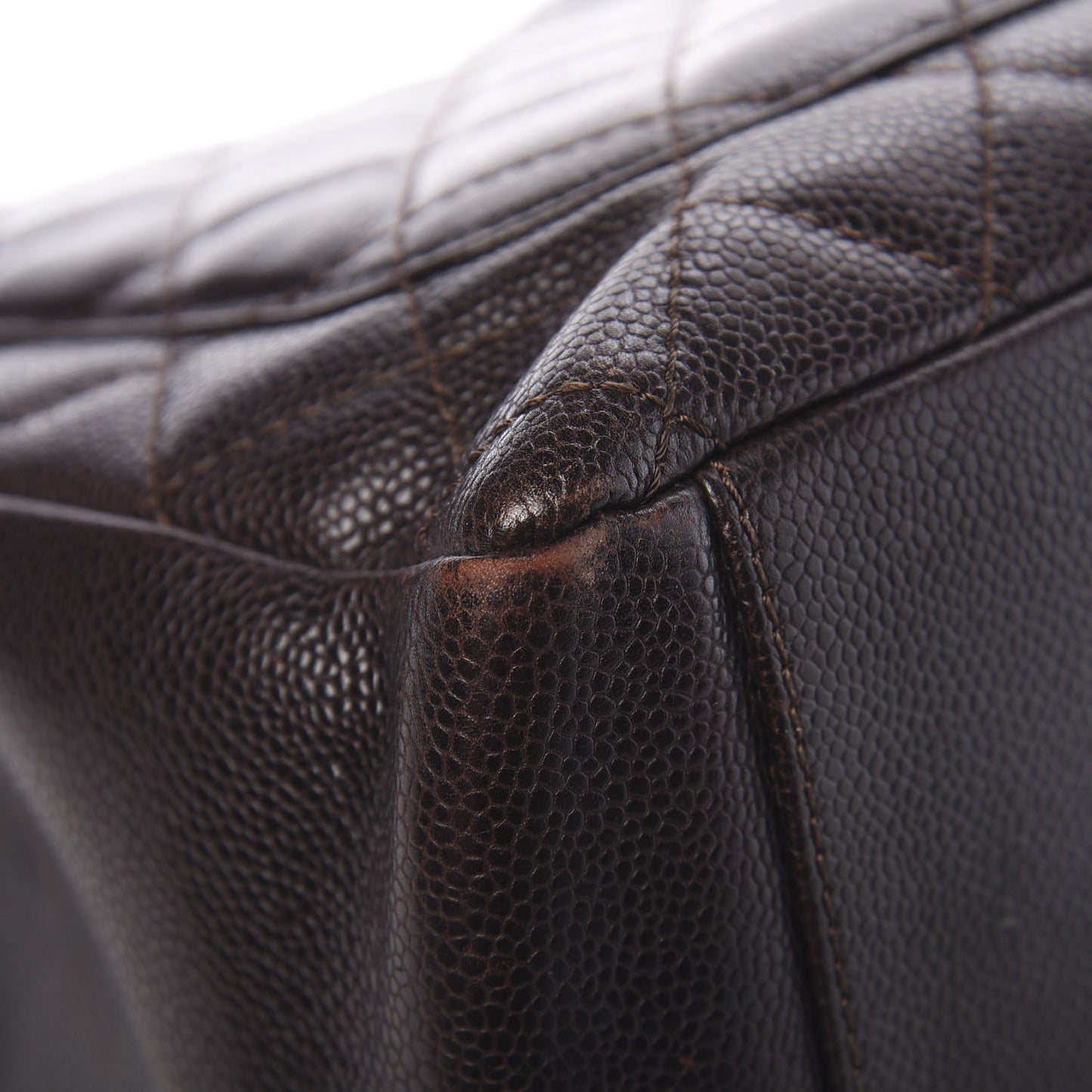 Caviar Grand Shopping Tote GST Dark Brown
