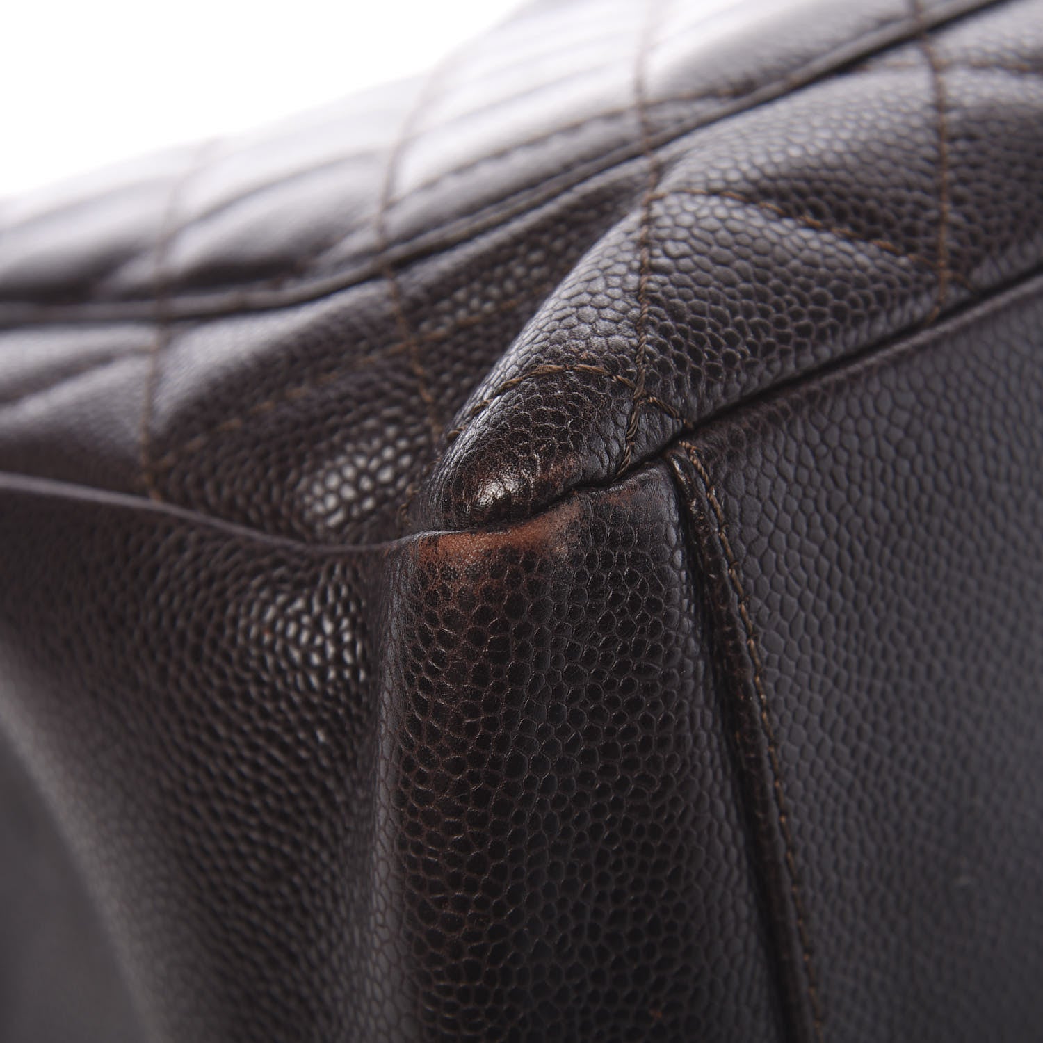 Chanel Caviar Grand Shopping Tote GST Dark Brown 10 of 12