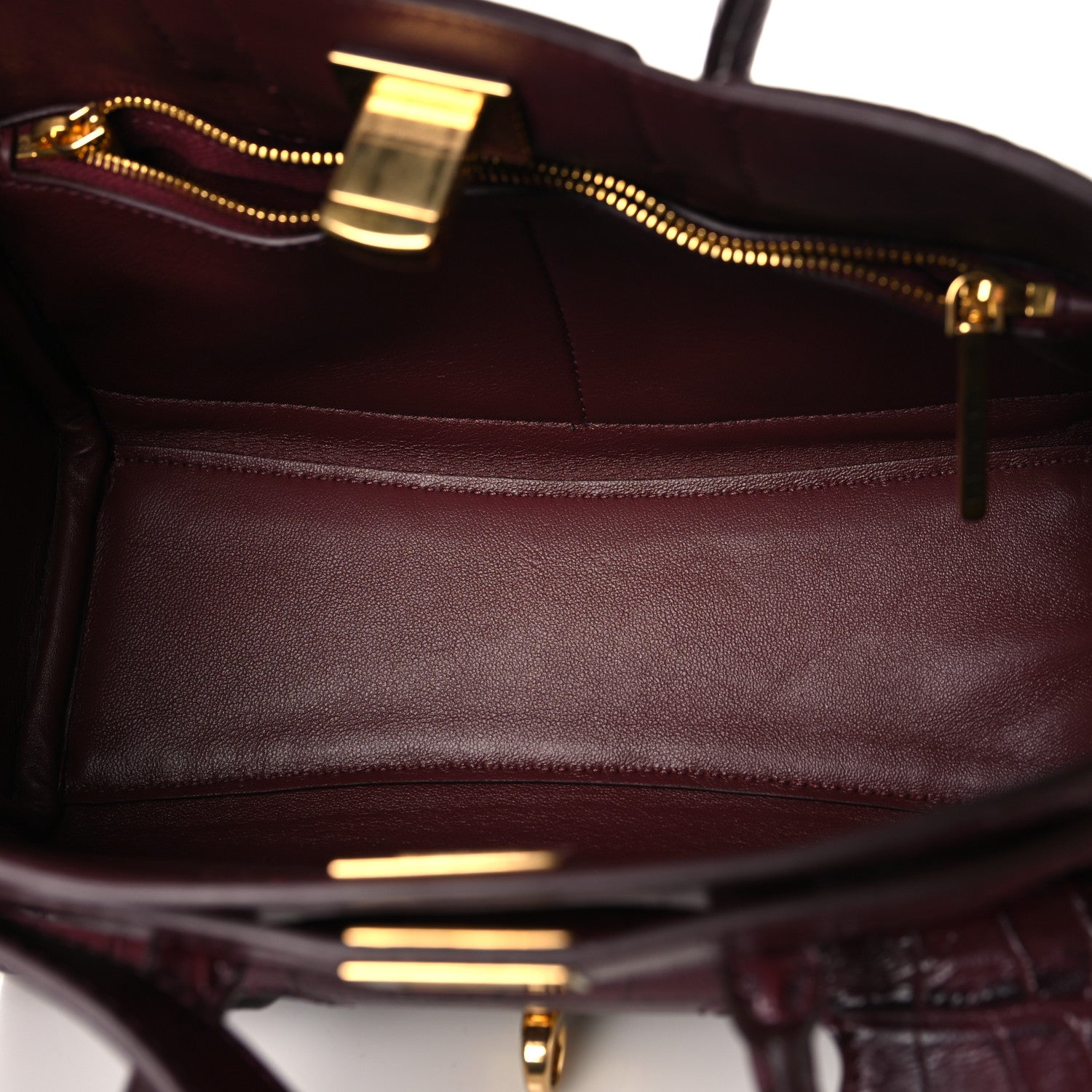 Balenciaga Calfskin Crocodile Embossed Mini Bel Air Carry All Bag Dark Burgundy 5 of 9