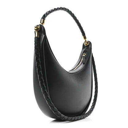 Bottega Veneta Smooth Calfskin Hula Hoop Shoulder Bag Black 3 of 9