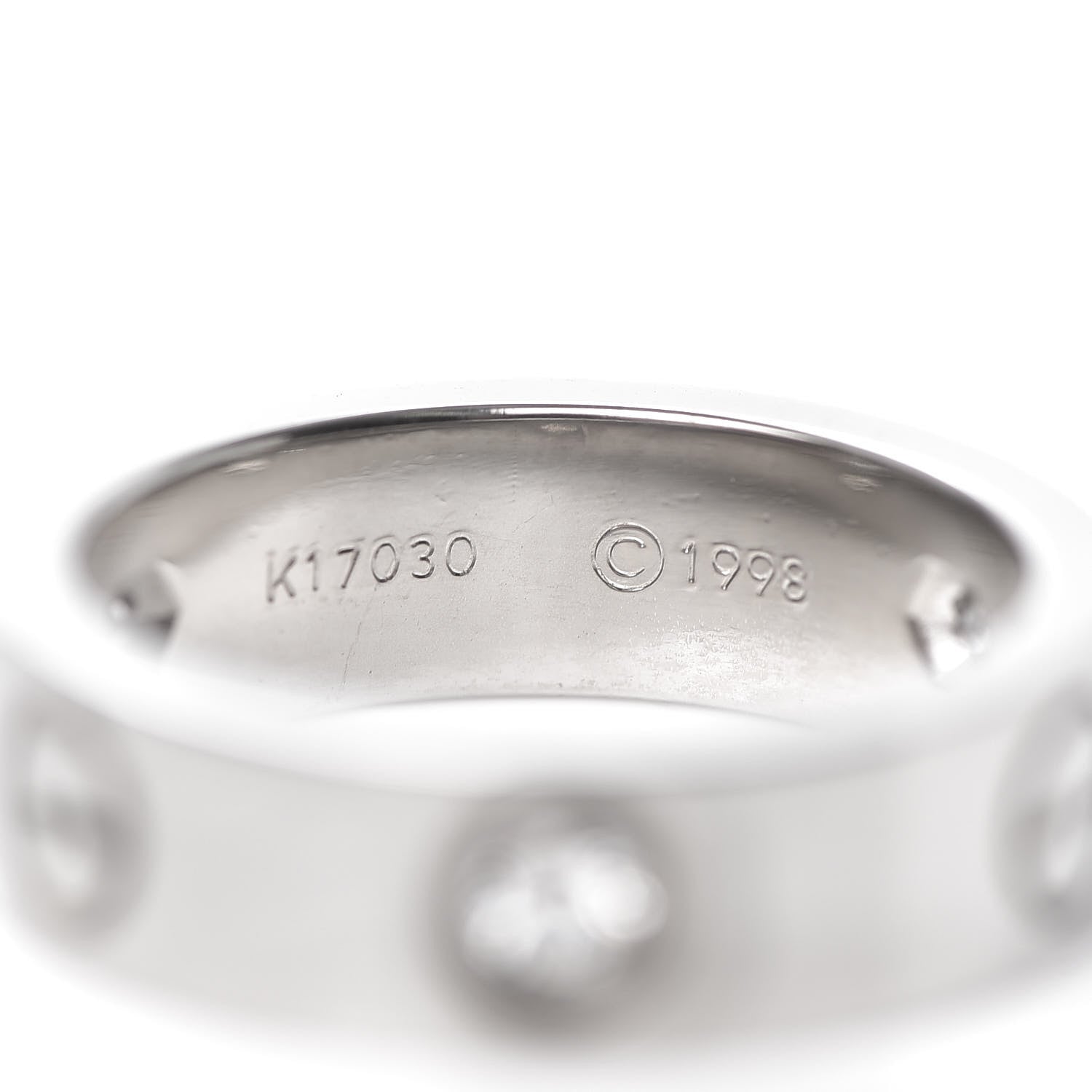 Cartier 18K White Gold 3 Diamond 5.5mm LOVE Ring 51 5.75 5 of 6