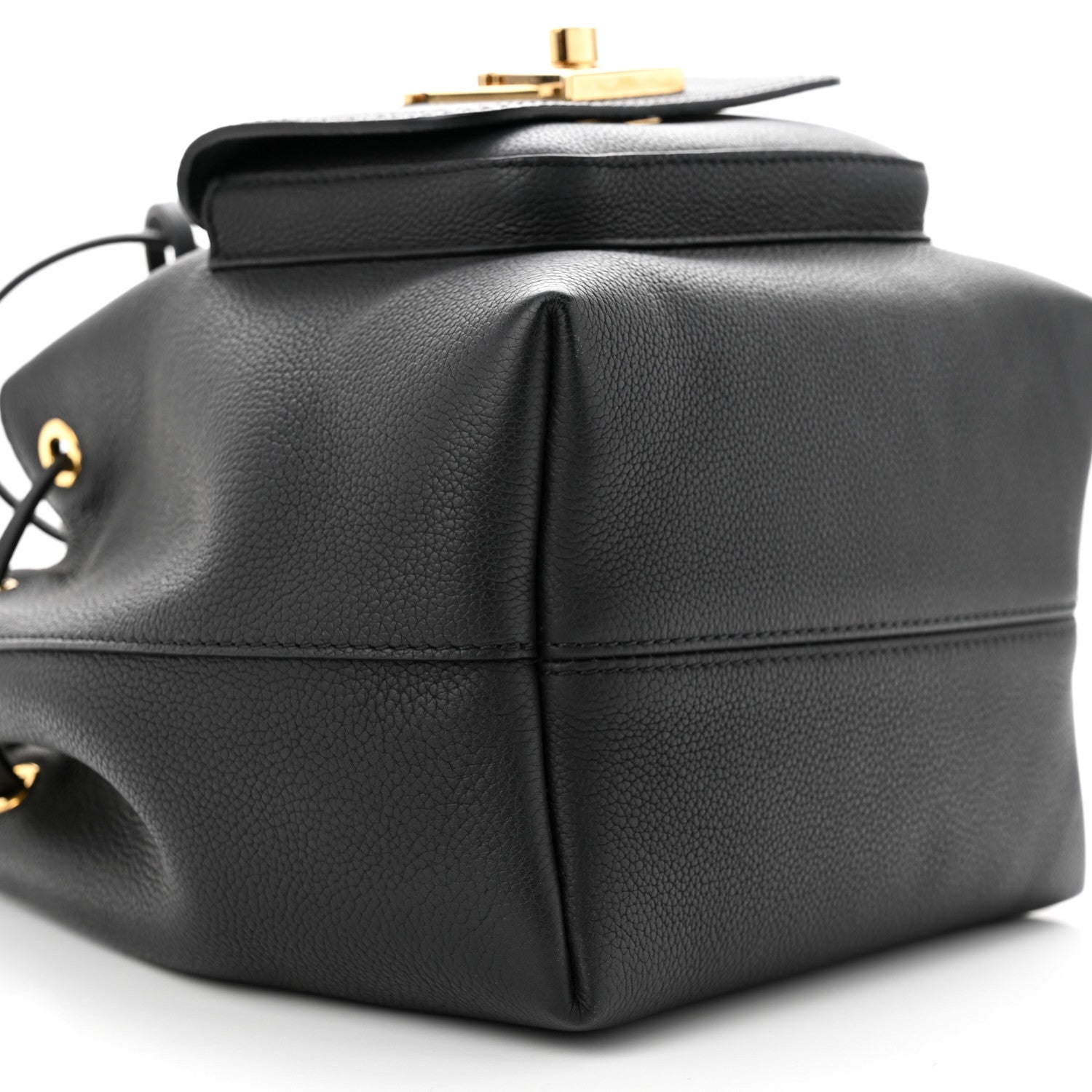Louis Vuitton Calfskin Lockme Bucket MM Black 8 of 9