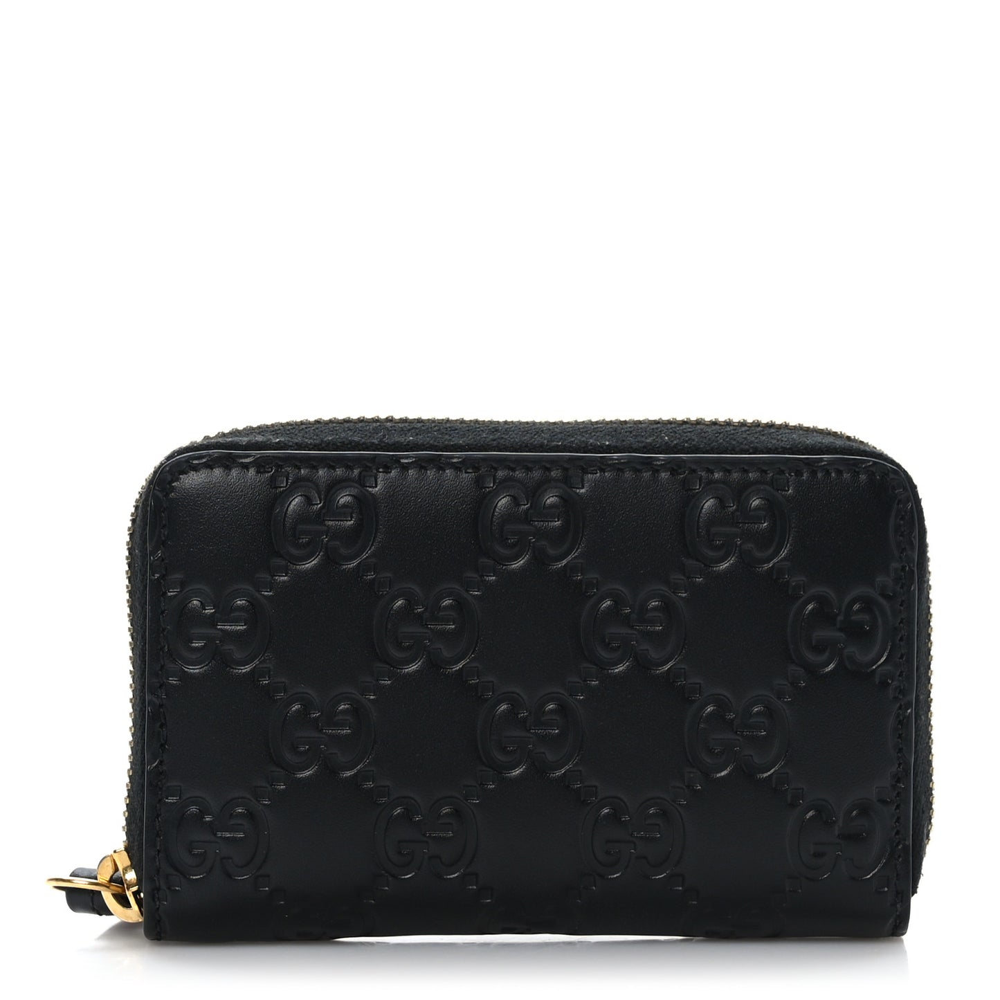 Guccissima Zip Around Card Case Black