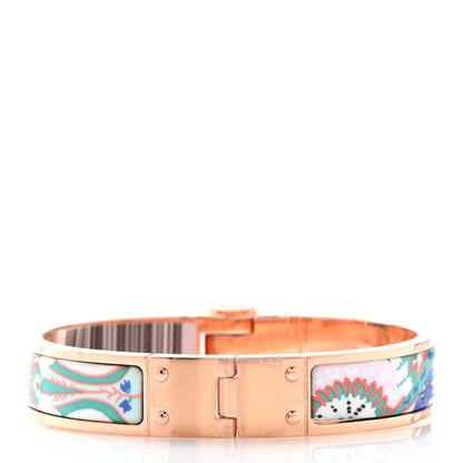 Hermes Enamel Printed Paisley From Paisley Narrow Hinged Bracelet S Miami 3 of 6