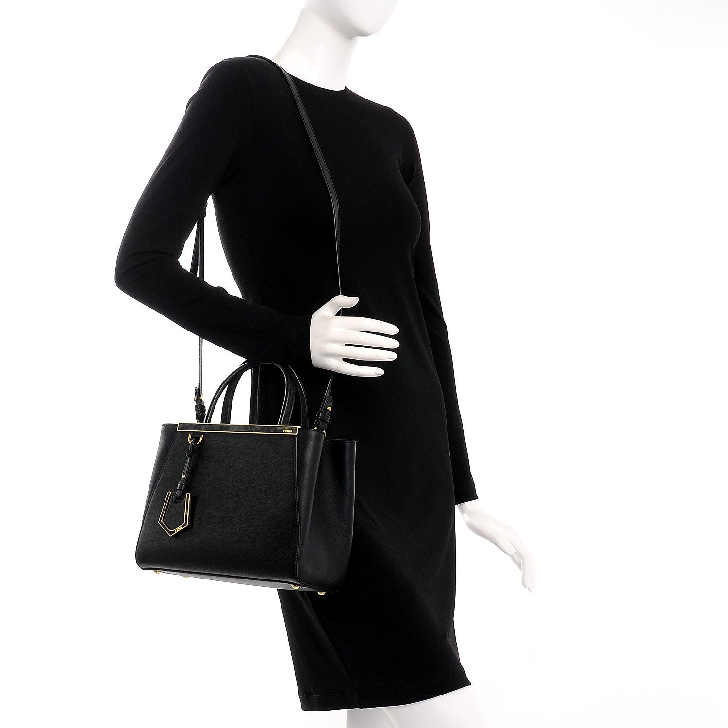 Fendi Vitello Elite Petite 2Jours Tote Black 2 of 8