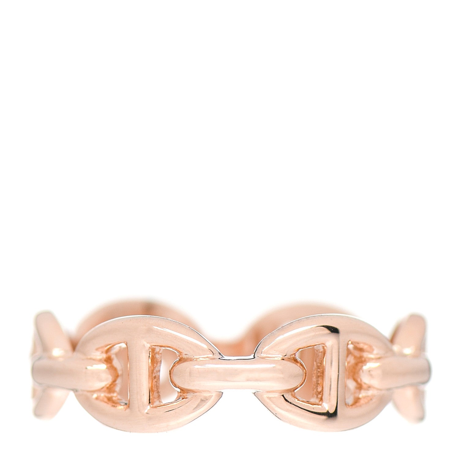 Hermes 18K Rose Gold PM Chaine D'Ancre Enchainee Ring 52 6 1 of 5