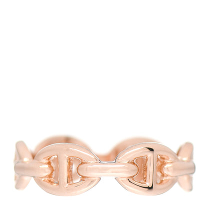 Hermes 18K Rose Gold PM Chaine D'Ancre Enchainee Ring 52 6 1 of 5