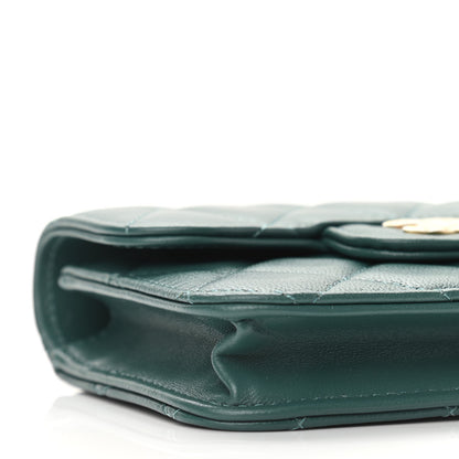Chanel Lambskin Quilted Top Handle Flap Coin Purse With Chain Green 11 of 13