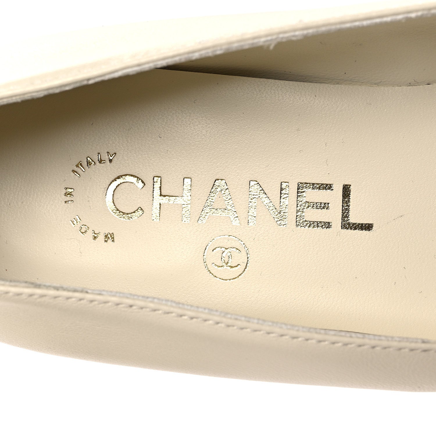 Chanel Lambskin Turnlock CC Ballet Flats 36 Ivory Black 9 of 11