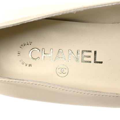 Chanel Lambskin Turnlock CC Ballet Flats 36 Ivory Black 9 of 11