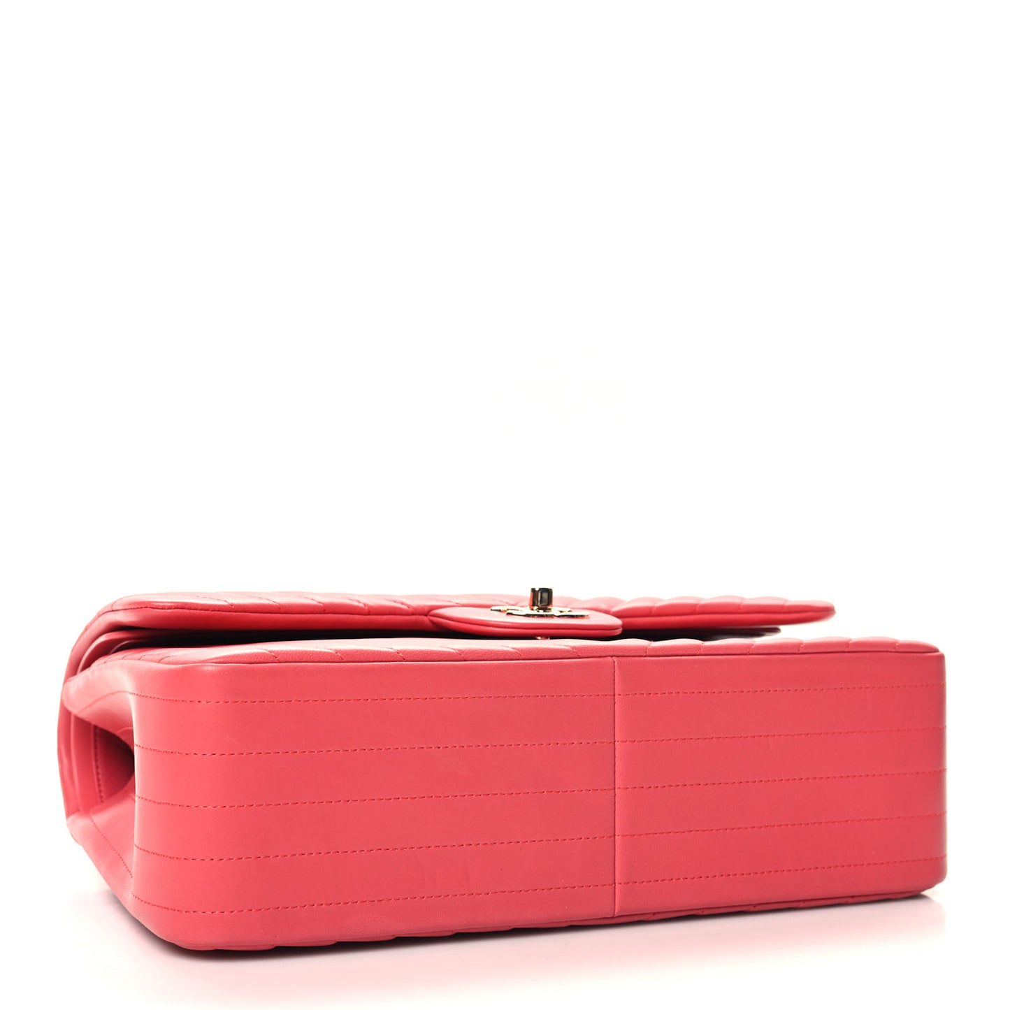 Lambskin Chevron Quilted Jumbo Double Flap Pink