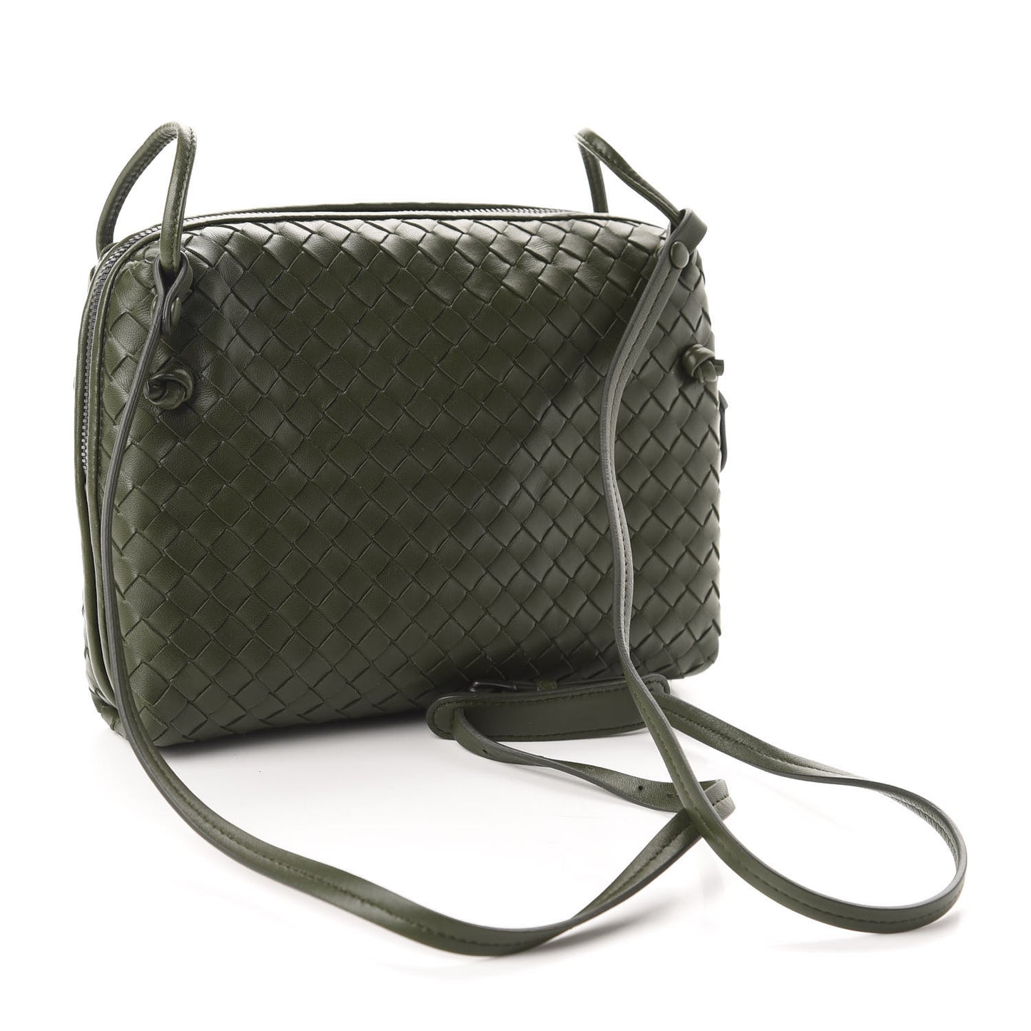 Nappa Intrecciato Nodini Crossbody Messenger Moss