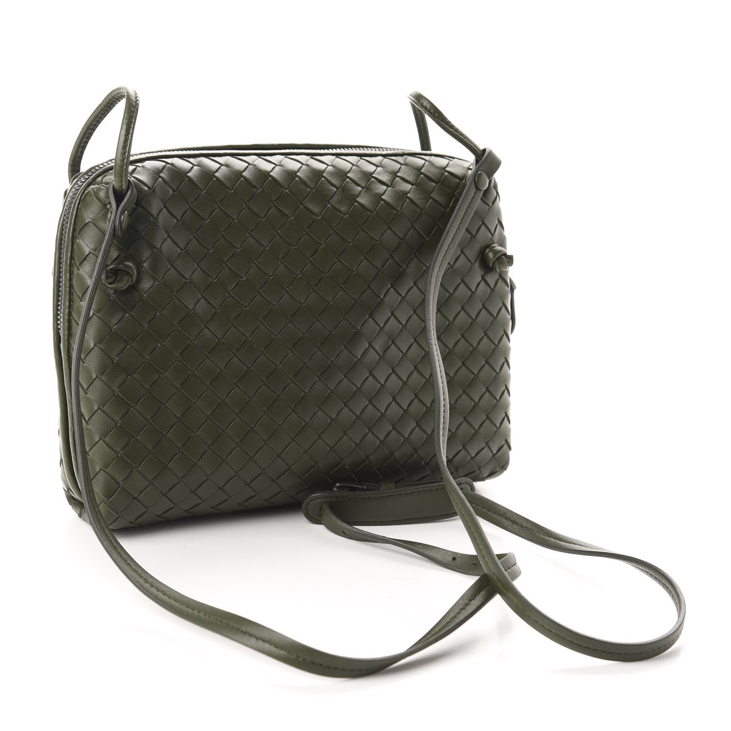 Bottega Veneta Nappa Intrecciato Nodini Crossbody Messenger Moss 3 of 10
