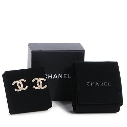 Chanel Crystal CC Earrings Gold 5 of 5