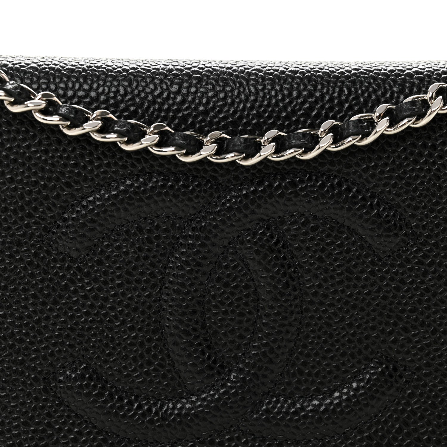 Chanel Caviar Timeless CC Wallet On Chain WOC Black 9 of 11
