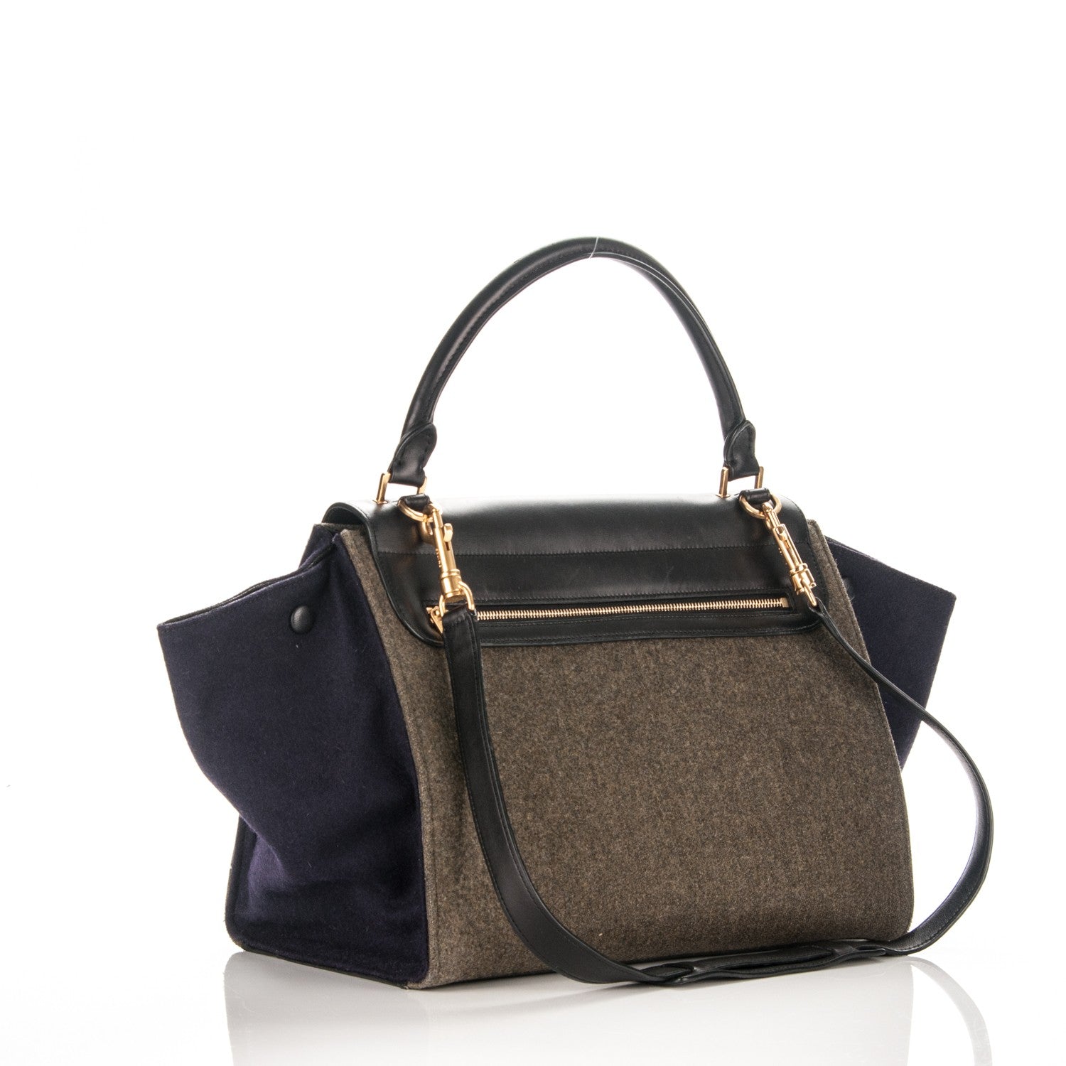 Celine Smooth Calfskin Felt Medium Trapeze 3 of 7