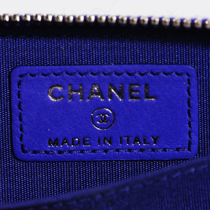 Chanel Calfskin Diamond Stitched Coin Purse Blue 7 of 8
