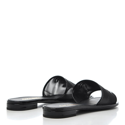Chanel Mesh Patent Calfskin CC Mules 39 Black 4 of 8