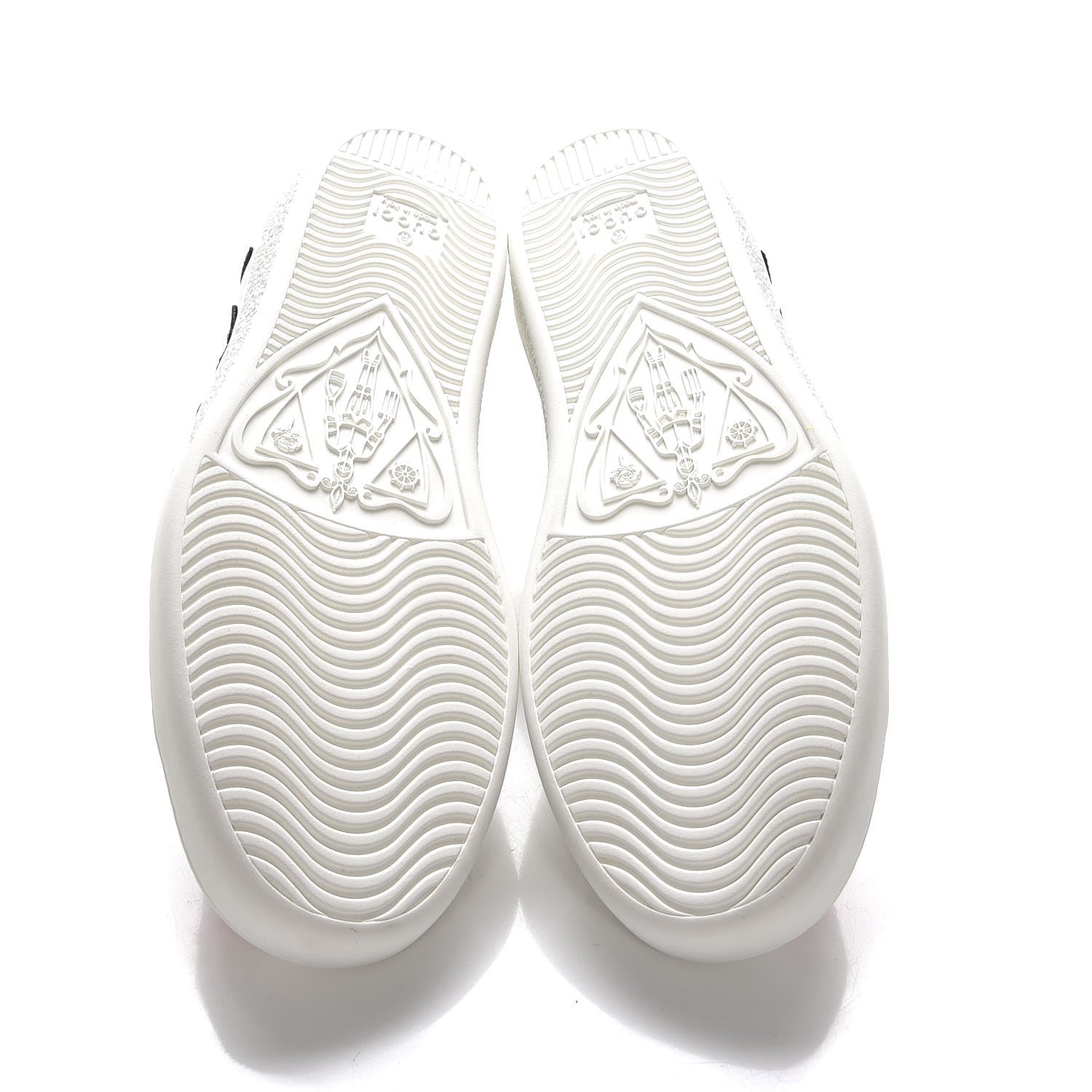 Gucci Calfskin Web Floral Embroidered Ace Sneakers 35.5 White 5 of 9