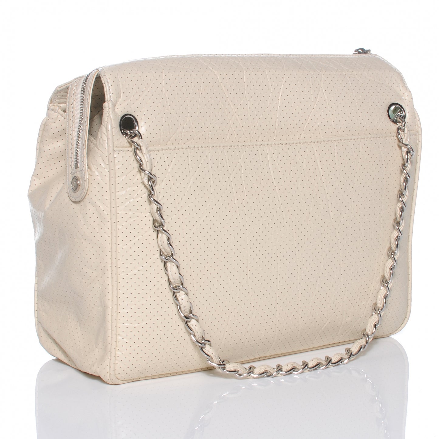 Aged Calfskin Perforated Tote