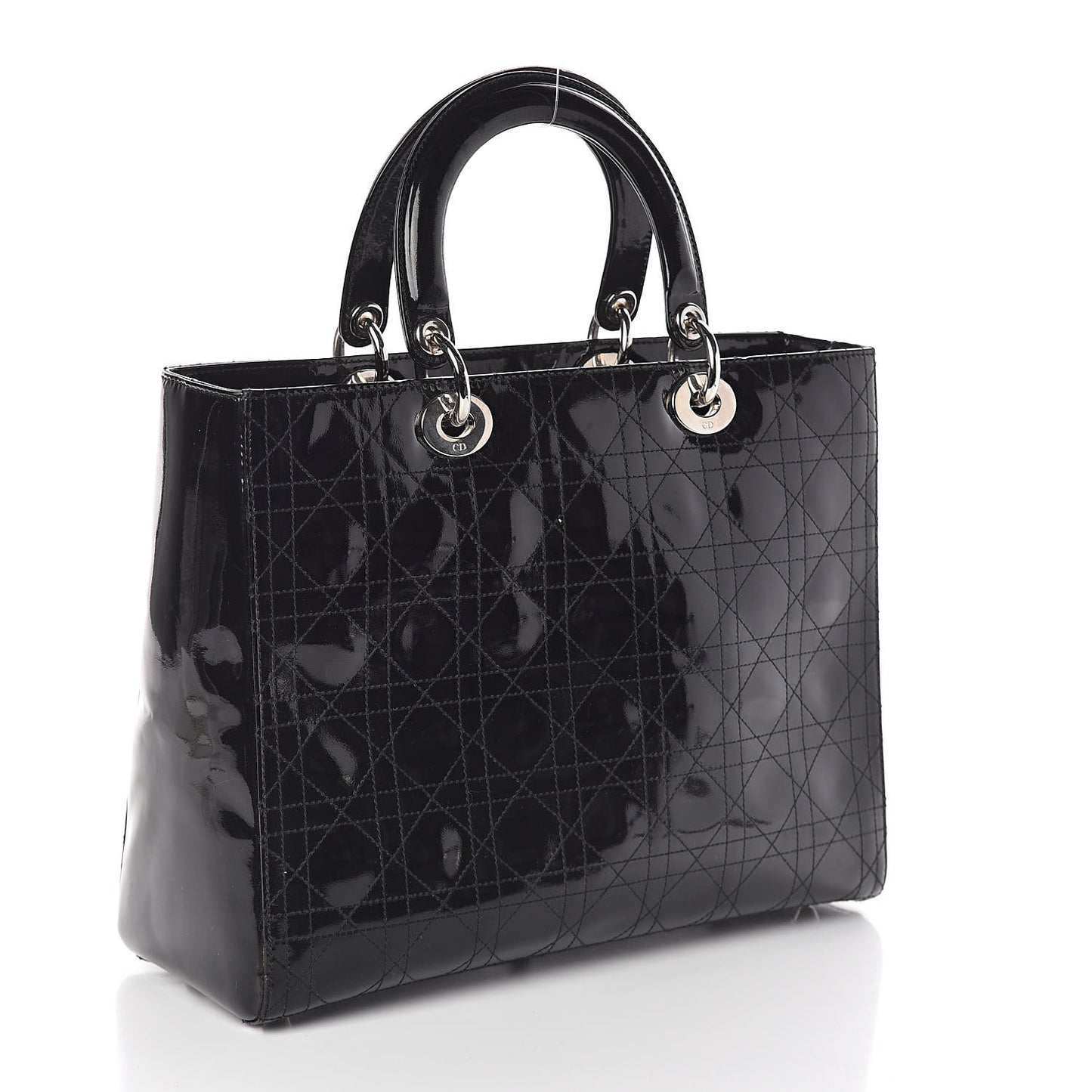 Patent Cannage Large Lady Dior Black