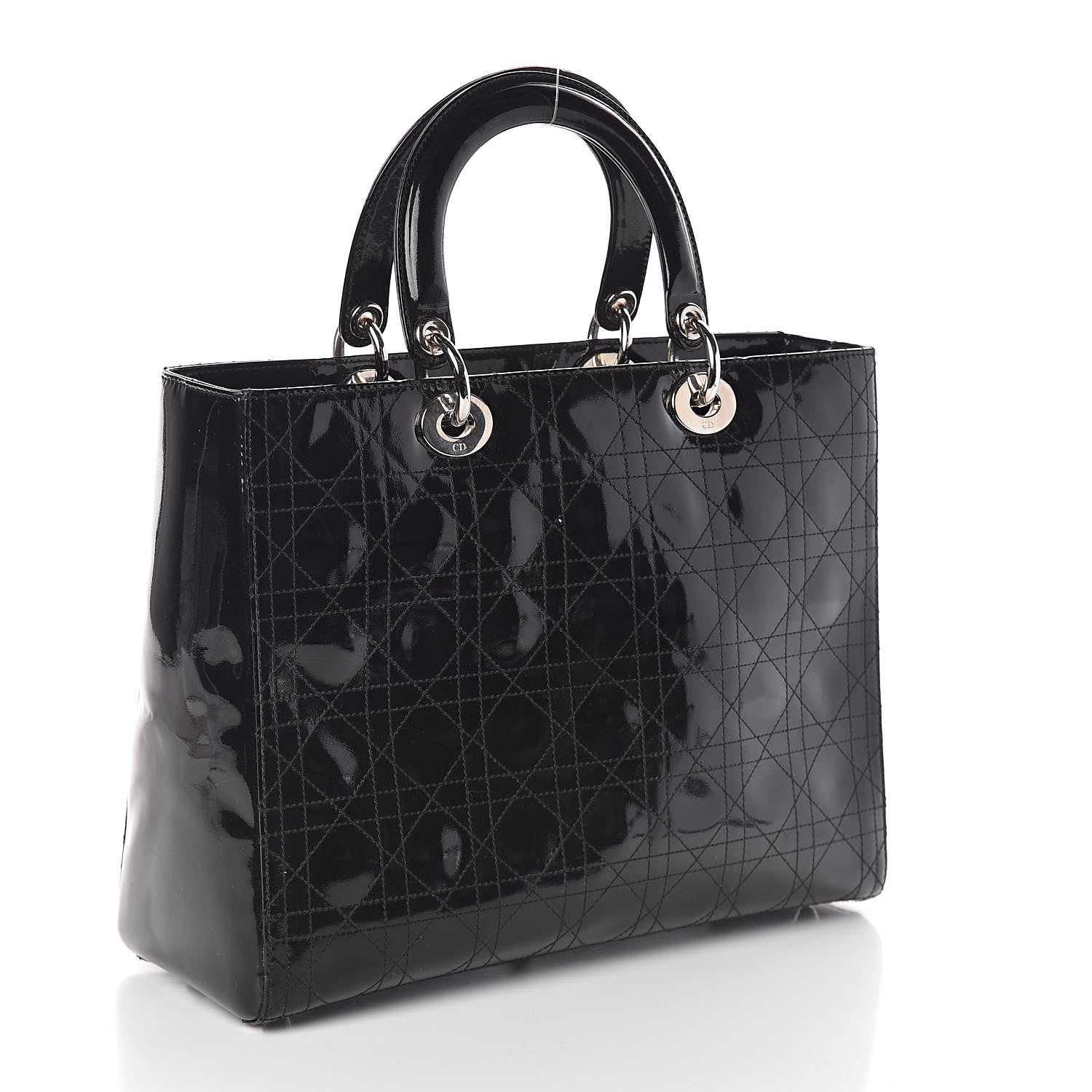 Christian Dior Patent Cannage Large Lady Dior Black 3 of 9
