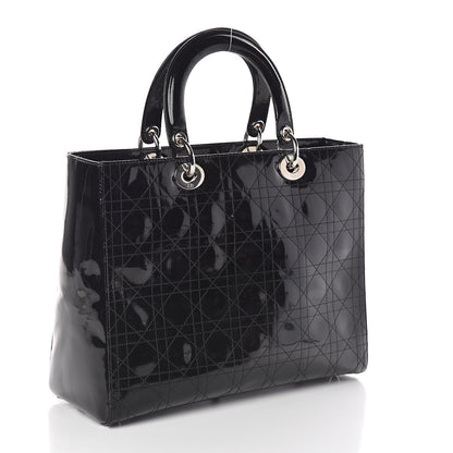 Christian Dior Patent Cannage Large Lady Dior Black 3 of 9