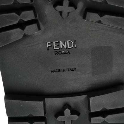 Fendi Vernice High-Tech Glazed Fabric FF Lug Sole Platform Sandals 39.5 Black Tobacco Moro 6 of 9