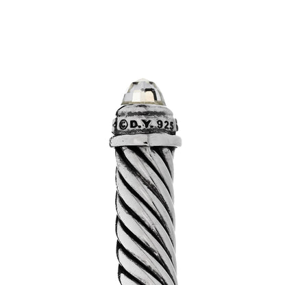 David Yurman Sterling Silver Diamond Prasiolite 5mm Cable Classics Bracelet 3 of 3