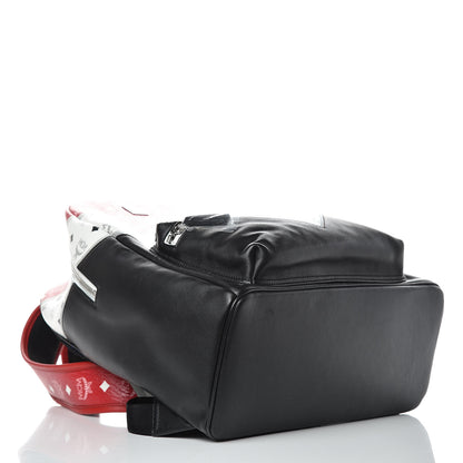 MCM Visetos Chevron Medium Colorblock Stark Backpack Black 4 of 9