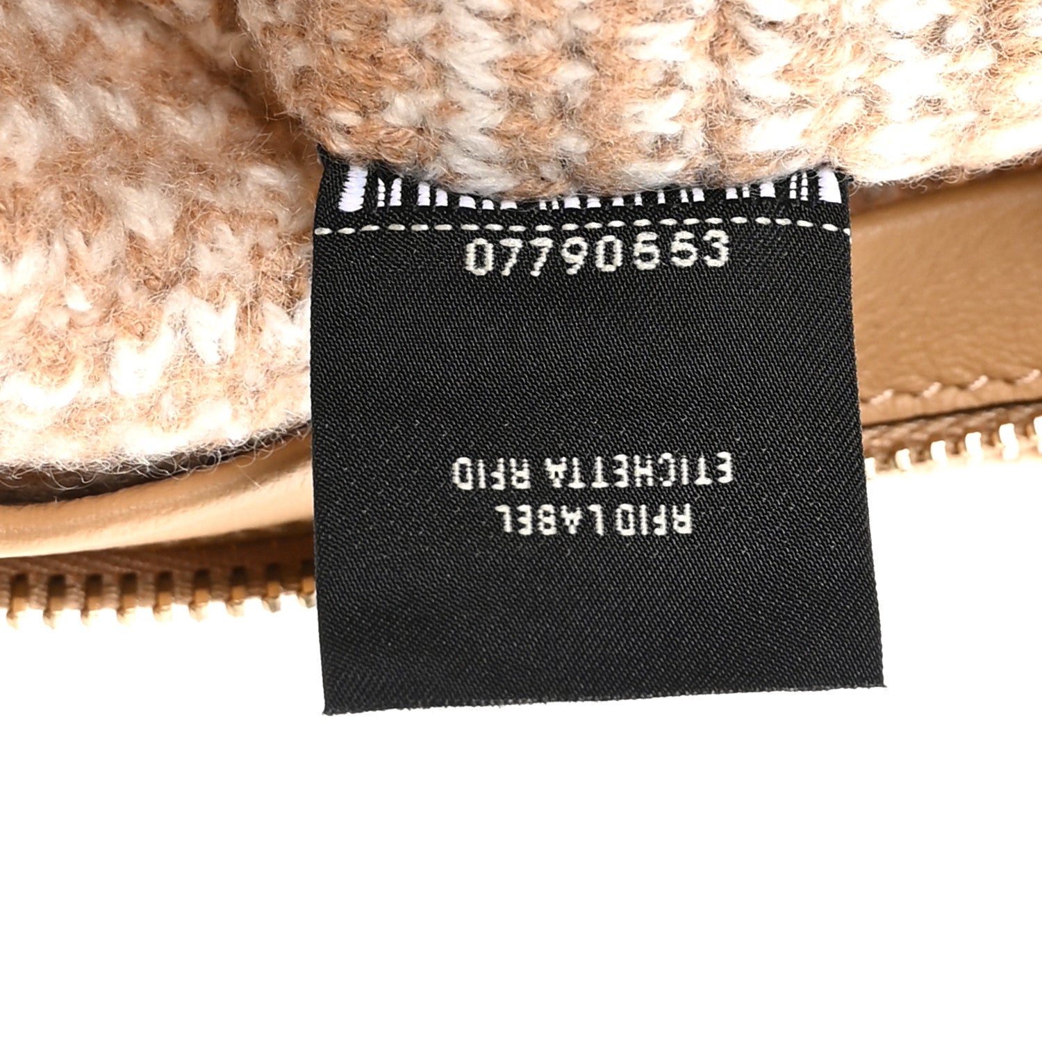Fendi Fabric Calfskin FF Woven Large Flat Pouch Cammello 7 of 9