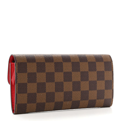 Louis Vuitton Damier Ebene Emilie Wallet Red 3 of 10