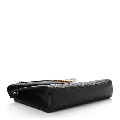Saint Laurent Grain De Poudre Textured Mixed Matelasse Large Triquilt Monogram Satchel Black 4 of 10